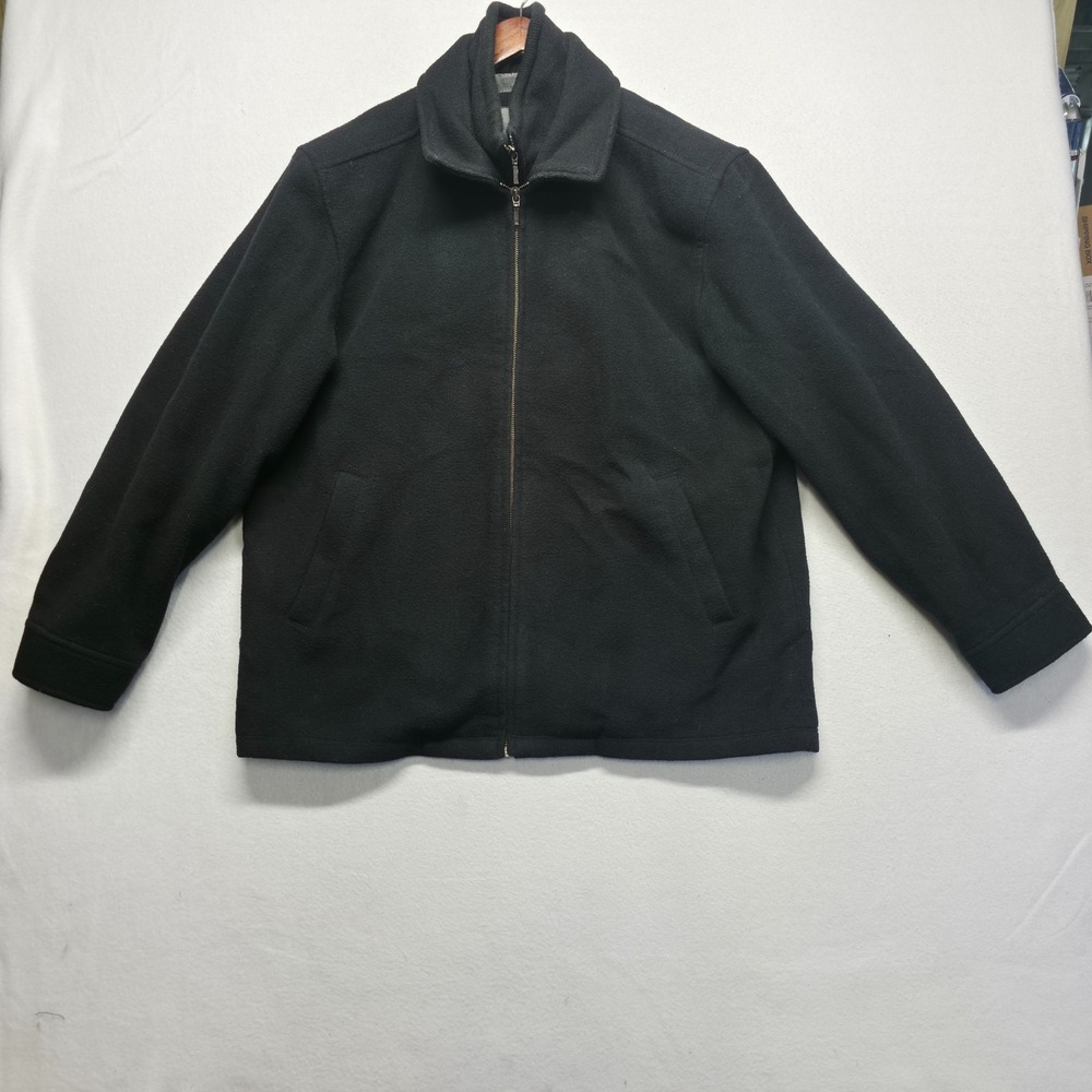 Apt 9 Men's Black Wool Blend Double Front Full Zip Jacket/Coat Size Large